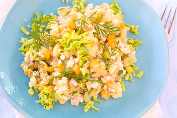 Salat mit Porree und Eier