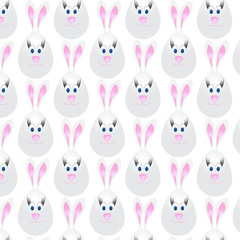 pattern with rabbits on a white background	