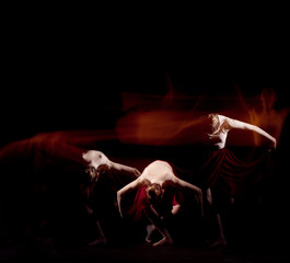 The sensual and emotional dance of beautiful ballerina © master1305