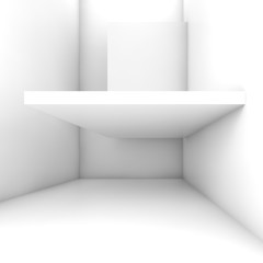 Abstract white empty interior, 3d art