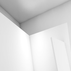  Square 3d render illustration, interior