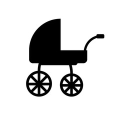 Schwarzes einfaches Symbol - Kinderwagen - Baby