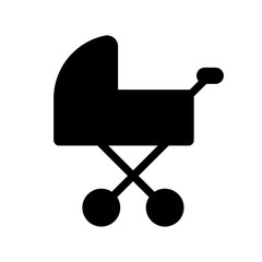 Schwarzes einfaches Symbol - Kinderwagen