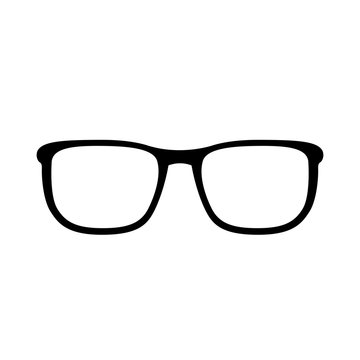Schwarzes einfaches Symbol -  Brille - Sonnenbrille - Hipster Brille