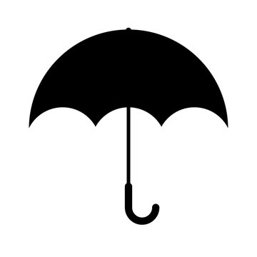 Schwarzes einfaches Symbol - Regenschirm - Schutz