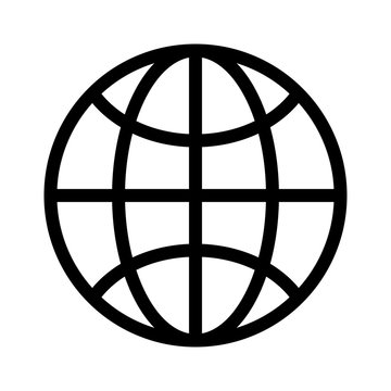 Schwarzes einfaches Symbol - Web - WWW - Weltkugel