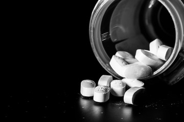 Prescription pills spill