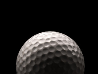 Close up of a used golf ball