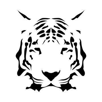 Tiger face, abstract vector icon