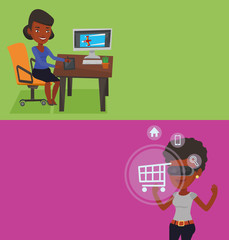 Two technology banners with space for text.