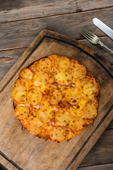 pepperoni pizza with rustic background