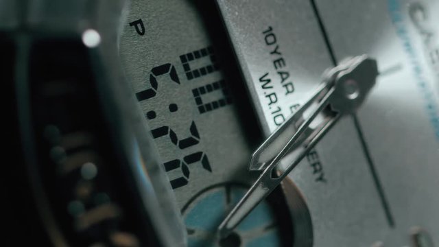 Beautiful Man watch with second arrow. Close up shot