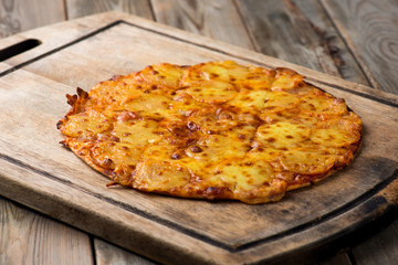 pepperoni pizza with rustic background
