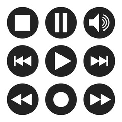 Media icon. Flat vector illustration. Media sign symbol with shadow on white background.