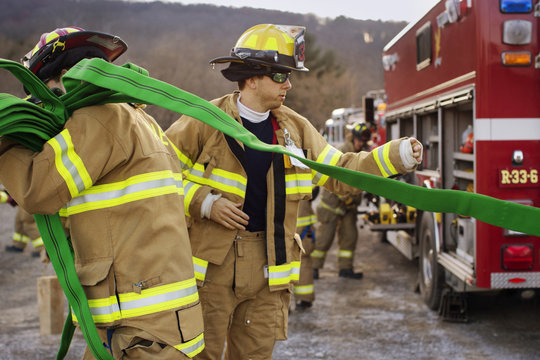 Fire brigade at work