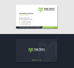 universal business card with the letter M