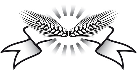 Fototapeta premium Cartouche with ears of corn.