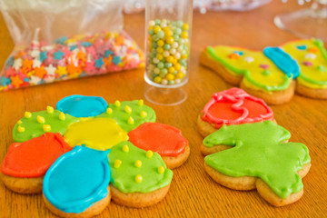 Цветок и бабочка, Имбирное печенье, домашние приготовления