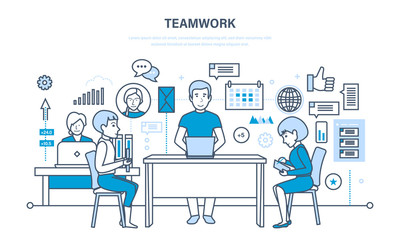 Teamwork, communication, exchange of important information, dialogues, discussions, workflow space.