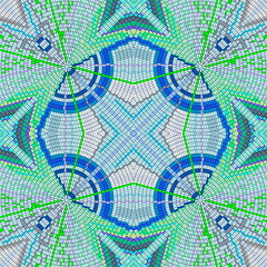 Multicolor seamless texture. Mosaic symmetric background. Abstract unusual vector pattern.