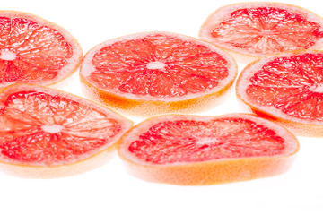 Fototapeta na wymiar Slices of grapefruit