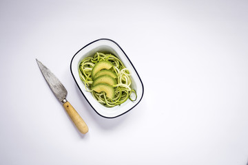 Obraz premium Fresh zucchini on a white background