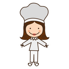 happy woman chef icon vector illustration design