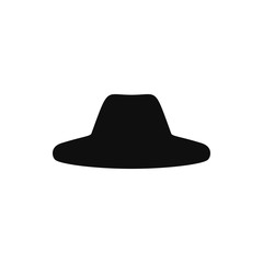 Collection of retro hats silhouette. Top hat isolated on white. Vector illustration