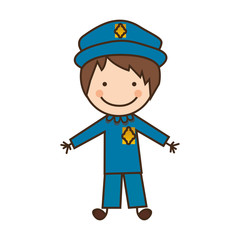 happy man police icon, vector illustration design