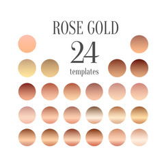 Rose gold gradient collection for fashion design, vector illustration.
