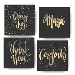 Modern lettering quotes, hand written vector calligraphy cards