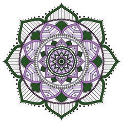 Naklejka premium Flower Mandalas. Vintage decorative elements. Oriental pattern, vector illustration. Islam, Arabic, Indian, turkish, pakistan, chinese, ottoman motifs