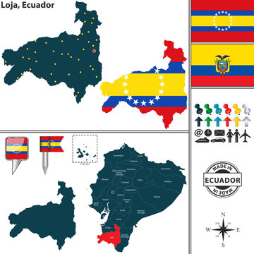 Map of Loja, Ecuador