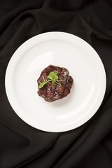 beef tenderloin steak to top view