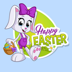 Easter greeting card with a cute bunny