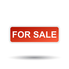 For sale vector stamp. Flat vector illustration with shadow on white background.