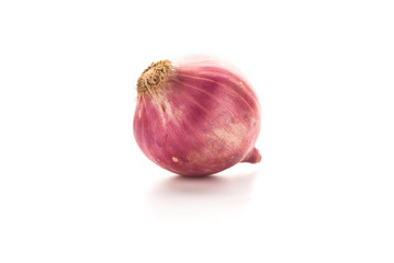 Red onion on white background.