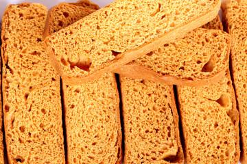 crispy rusk on white