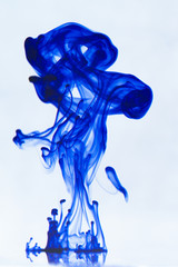 blurred blue ink in water