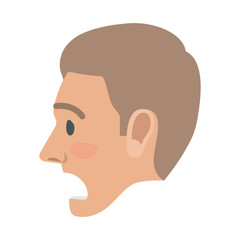 Surprised Man Face Flat Vector Icon