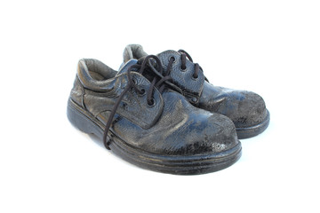 Old Safety Shoes on isolated