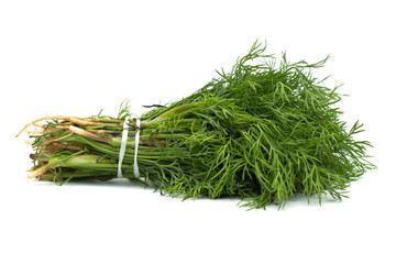 Dill bunch isolated on white background