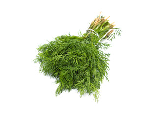 Dill bunch isolated on white background