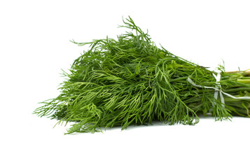 Dill bunch isolated on white background