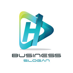 3d Modern Letter 'H' Media Logo