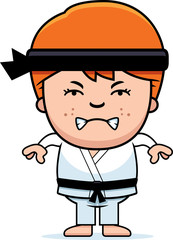 Obraz premium Angry Cartoon Karate Kid