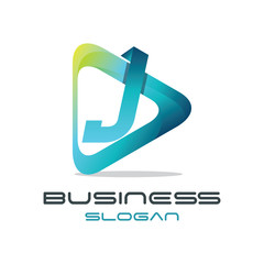 3d Modern Letter 'J' Media Logo