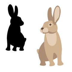 rabbit vector illustration style Flat set silhouette