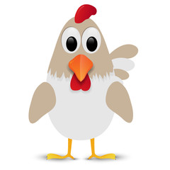 Hen isolated on white background.Vector illustration.