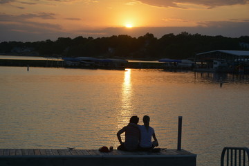 Obraz na płótnie Canvas Sunset, Lake Panora, Iowa